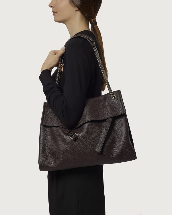 Borsa Venus Soft Midi a spalla in pelle martellata Orciani - immagine 2