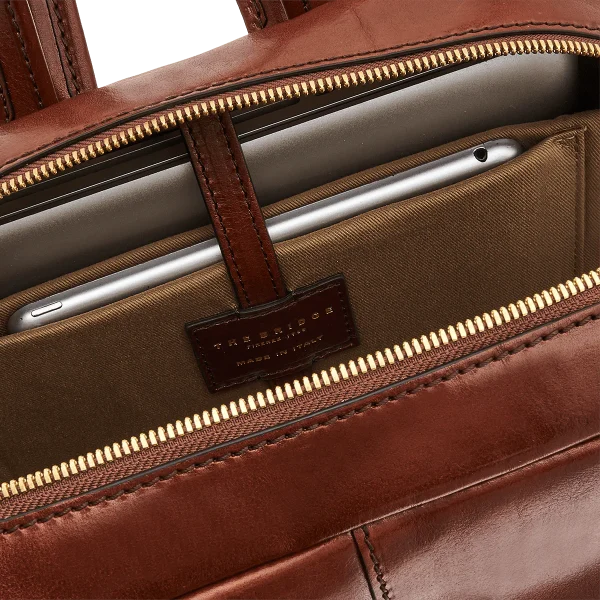 Zaino in pelle porta pc uomo una zip The Bridge - immagine 2